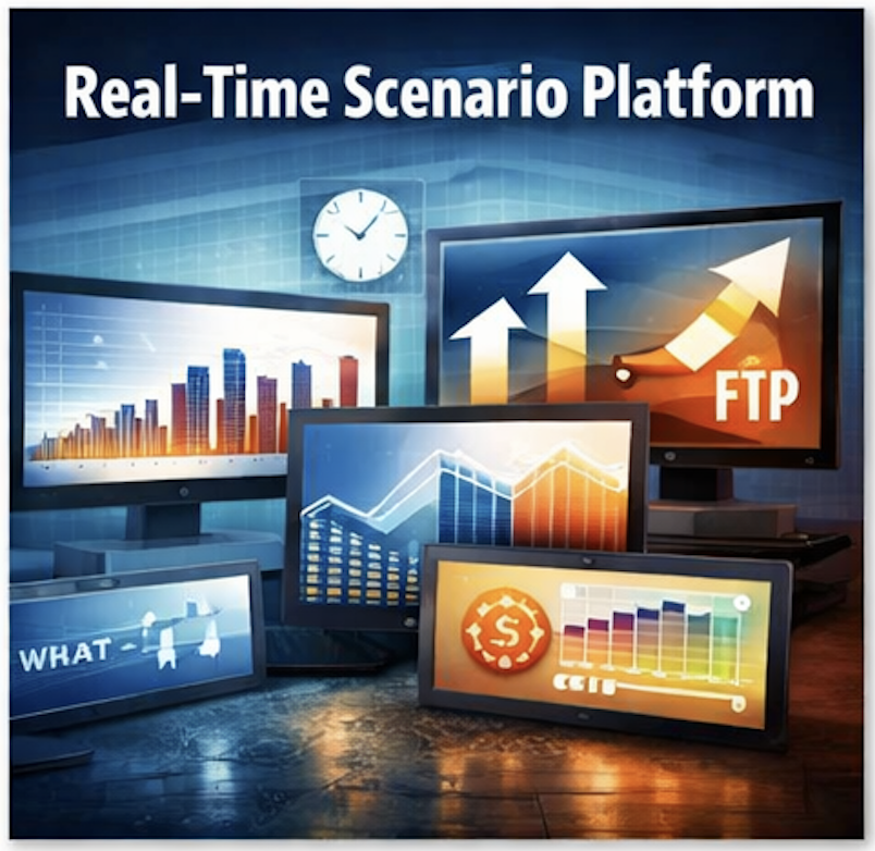 Real-time funds transfer pricing and scenario platform